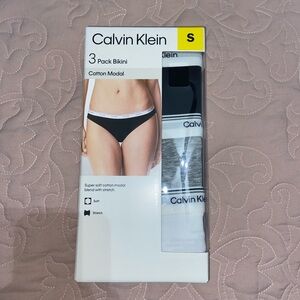 Calvin Klein Women's Cotton Modal Bikini Panties 3 Pack Soft Stretch Size Small